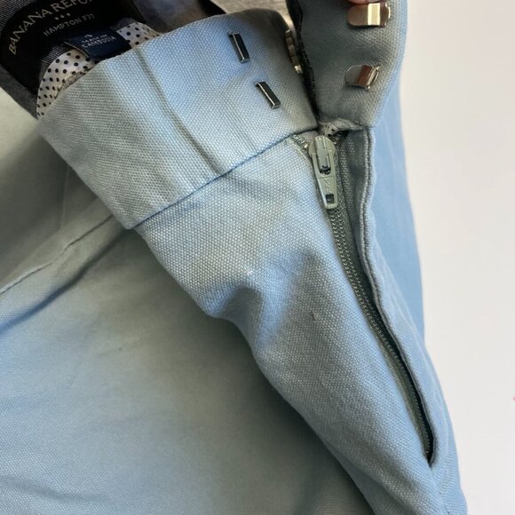 Banana Republic Hampton Fit soft teal blue cropped ankle trouser pants womens 4 - Picture 4 of 7